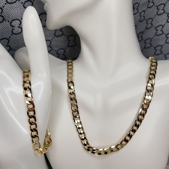 Cuban style set Laminated 14k gold - Picture 1 of 2